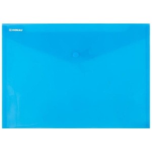 Teczka kopertowa DONAU na zatrzask transparentna niebieska A4 /8544001PL10/