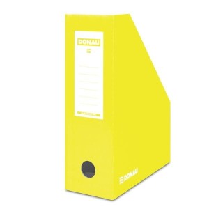 Pojemnik na dokumenty DONAU kartonowy lakierowany 100mm A4 żółty /7648101-11FSC/