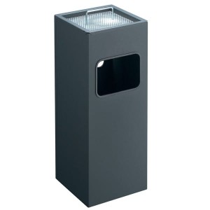 Kosz na śmieci kwadratowy metalowy z popielnicą antracytowy /333158/