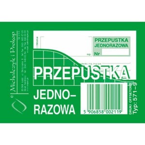 Druk "Przepustka Jednorazowa" MICHALCZYK I PROKOP /571-9/