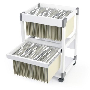 Wózek na teczki zawieszkowe SYSTEM FILE TROLLEY MULTI DUO na 80 teczek szary  /379110/