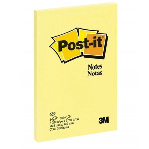 Notes samoprzylepny 102x152 mm 100 kartek 659 żółty 3M POST-IT (3dni) /3M-ft510010612/