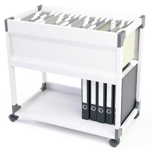 Wózek na teczki zawieszkowe SYSTEM FILE TROLLEY S na 90 teczek A4 szary /378410/