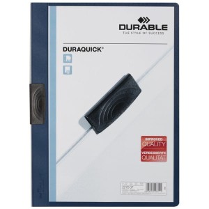 Skoroszyt zaciskowy DURAQUICK 1-20 kartek granatowy A4 /227007/