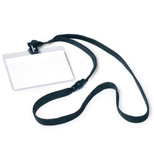 Identyfikator na czarnej smyczy 60x90mm 10 sztuk /813901/