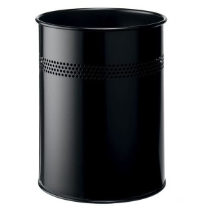 Kosz na śmieci metalowy okrągły 15l  czarny /330001/