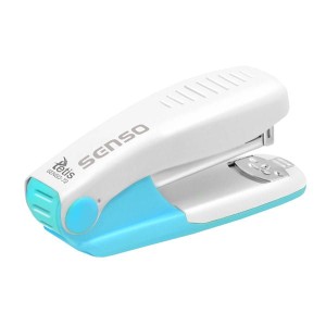 Zszywacz metalowy do 25 kartek do zszywek 24/6 26/6 TETIS SENSO szaro-niebieski  /SENSO72/