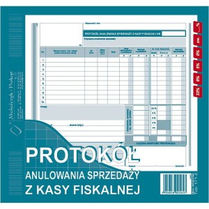 Druk "Protokół Anulowania Sprzedaży z Kasy Fiskalnej" MICHALCZYK I PROKOP 2/3 A4 171-2