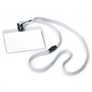 Identyfikator na szarej smyczy 60x90mm 10 sztuk /813910/