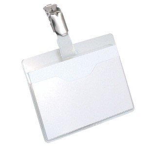 Identyfikator z klipem 60x90mm przeźroczysty 25 sztuk /810619/