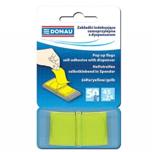 Zakładki indeksujące PP 25x45mm 50szt. żółte DONAU /7558001PL-06/