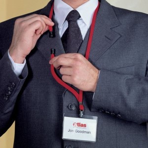 Smycz do identyfikatorów DURABLE z zapięciem zabezpieczającym 10mm czerwona 10 sztuk  /811903/
