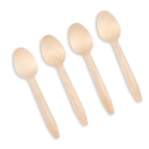 Sztućce drewniane łyżeczki 11cm NATURA 100szt.