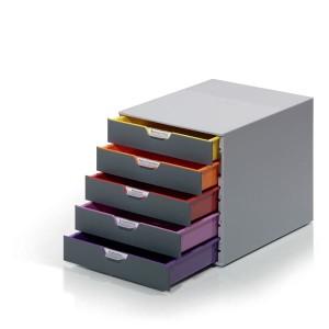 Pojemnik z pięcioma kolorowymi szufladami DURABLE VARICOLOR /760527/