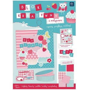 Blok kreatywny A4 z naklejkami PASTEL INTERDRUK