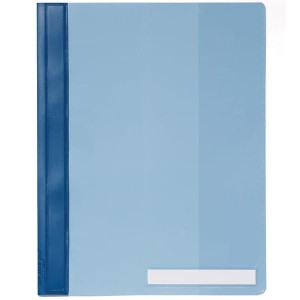 Skoroszyt A4 z przeźroczystą okładką szerokość ponadstandardowa wykonany z PCW niebieski /251006/