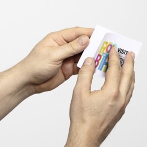 Identyfikator papierowy laminowany 97x86mm DURABLE na arkuszu A4 biały 100szt. /825802/