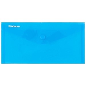 Teczka kopertowa DONAU na zatrzask transparentna niebieska DL /8548001PL10/