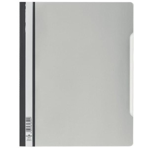 Skoroszyt A4 z przezroczystą okładką z twardej folii szary /257010/
