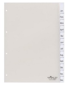 Przekładki pionowe A4 zgrzane wymienne indeksy 1-12 12 części przezroczyste /681019/