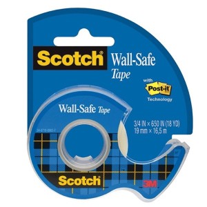 Taśma klejąca 19mm x 16,5m SCOTCH WALL SAFE bezpieczna dla ścian transparentna z podajnikiem 1szt. /3M-UU009254309/