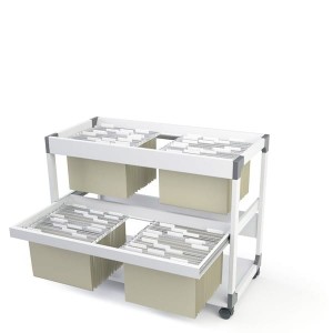 Wózek na teczki zawieszkowe SYSTEM FILE TROLLEY MULTI DUO na 200 teczek szary /379210/