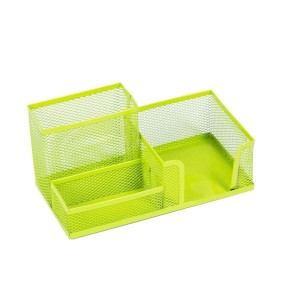 Przybornik na biurko metalowy siatka D.RECT zielony /009989/